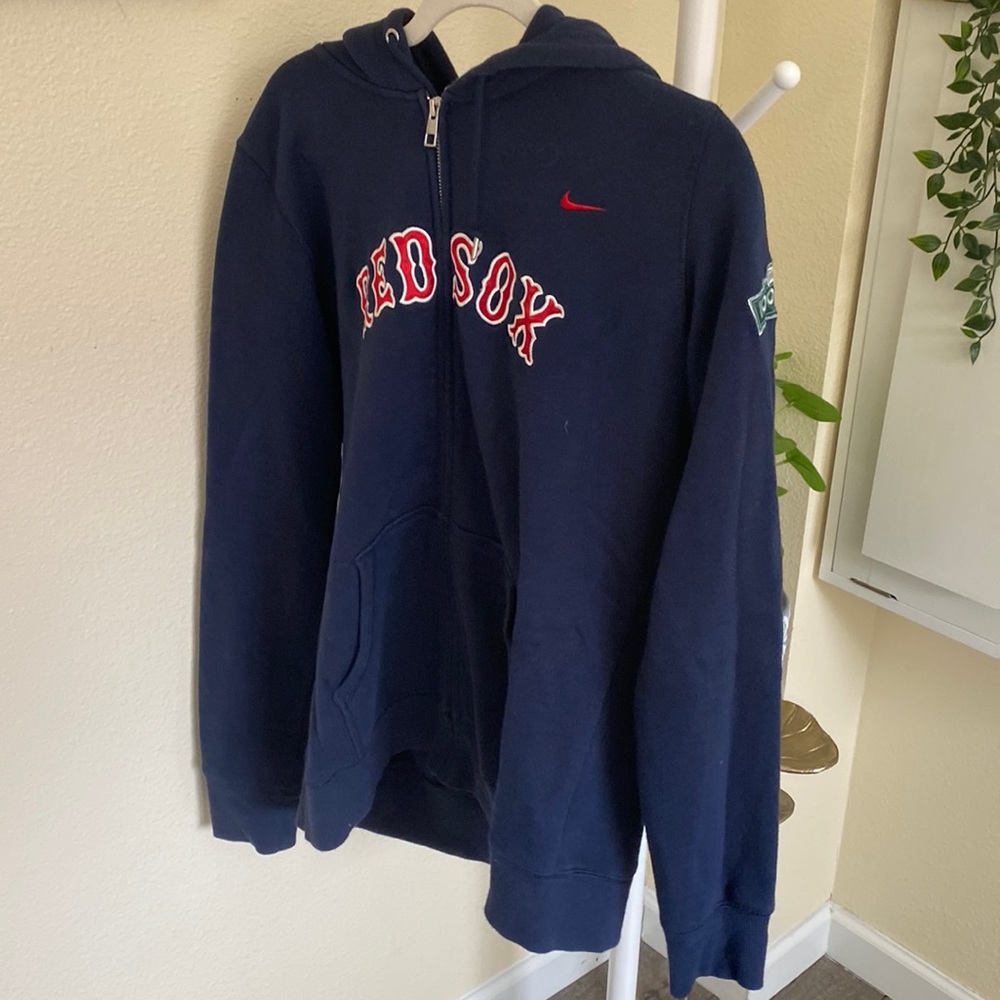 NIKE Red Sox Zip Up Hoodie in Navy